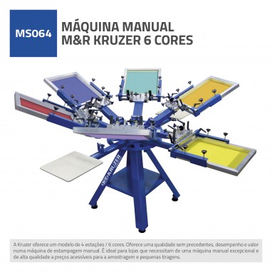 MAQUINA  MANUAL SERIGRAFIA M&R KRUZER 6 CORES