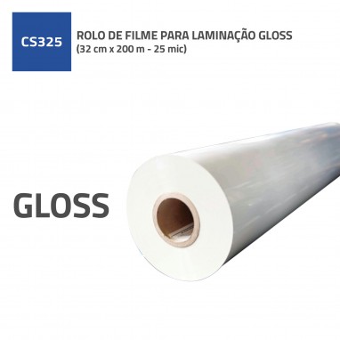 ROLO DE FILME PARA LAMINACAO GLOSS 32cmx200m - 25mic