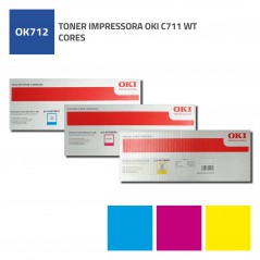 TONER IMPRESSORA OKI C711 WT CORES