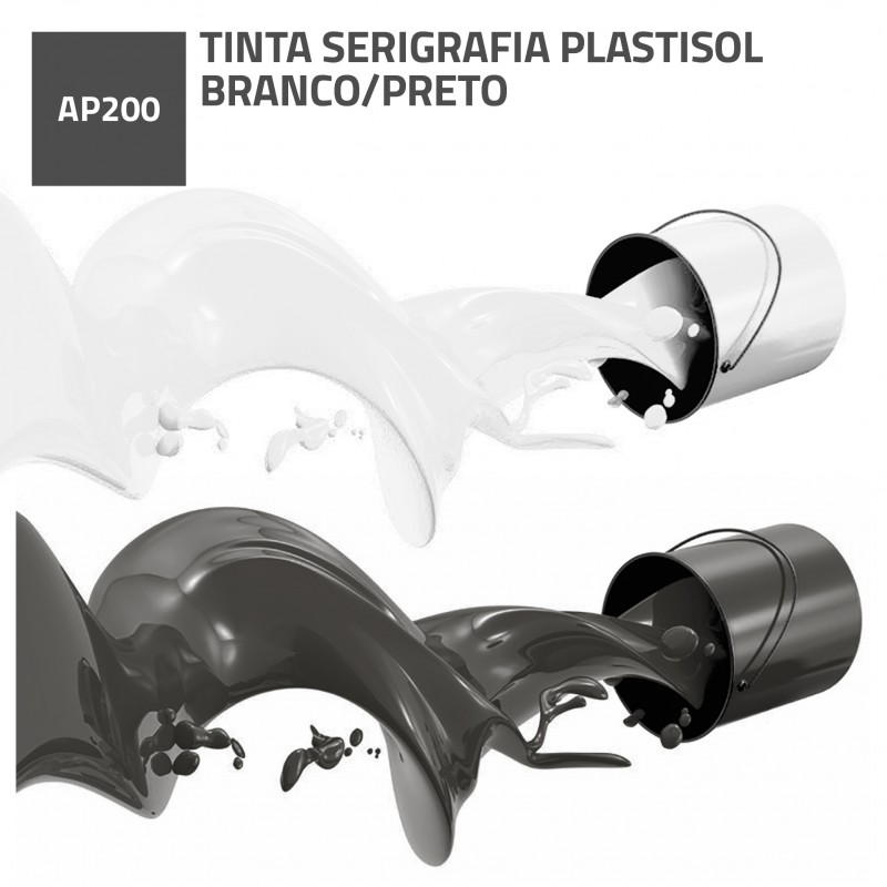 TINTA SERIGRAFIA PLASTISOL BRANCO/PRETO