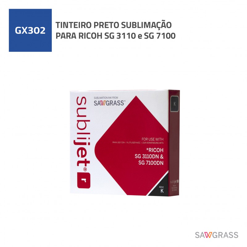 TINTEIRO SUBLIMACAO RICOH GX E 3110 e 7100 42 ML PRETO