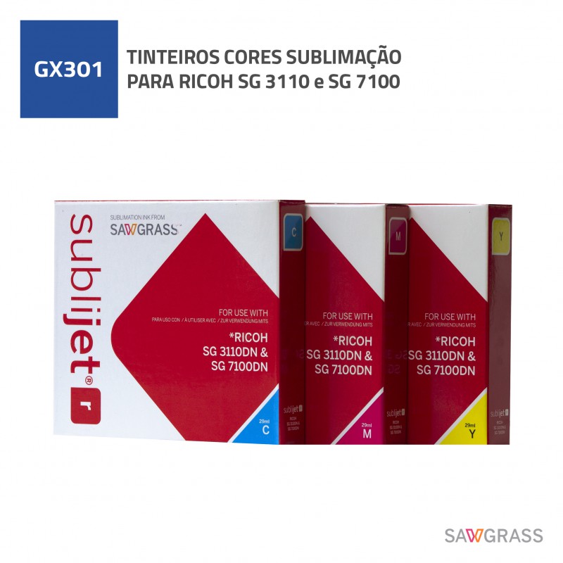 TINTEIRO SUBLIMACAO RICOH GX E 3110 e 7100 30 ML CORES
