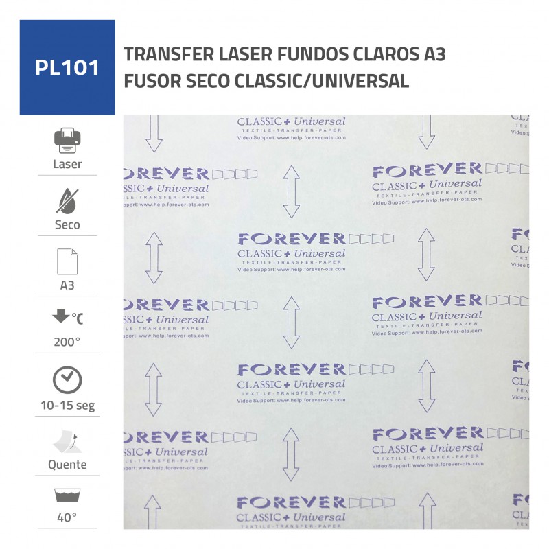 TRANSFER LASER F.CLAROS A3 FUSOR SECO CLASSIC/UNIVERSAL (Pack 100 fls)