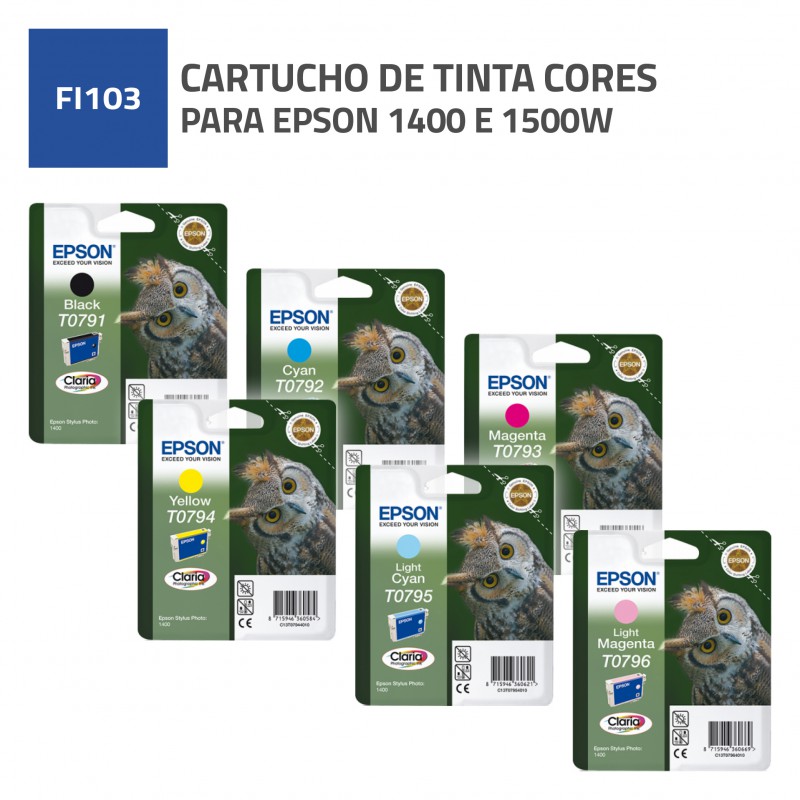 CARTUCHO DE TINTA CORES PARA EPSON 1400 E 1500W